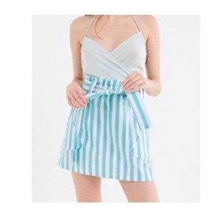 Mint Urban Outfitters Pinstripe Paper bag Shorts